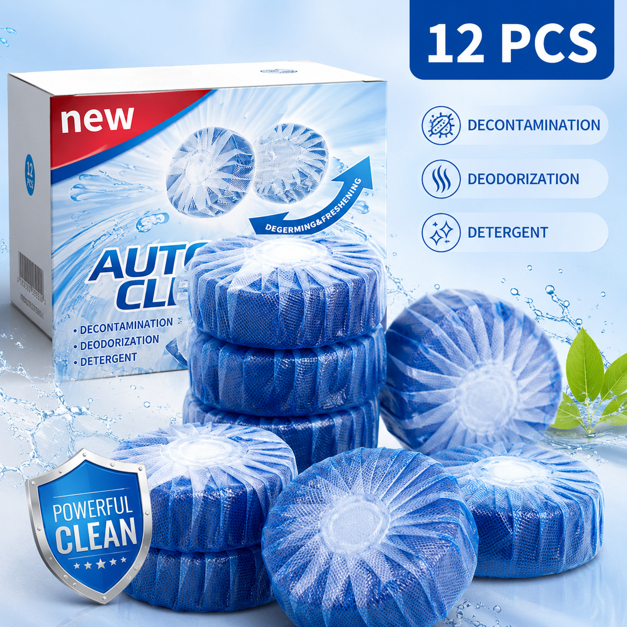 Automatic Toilet Cleaning Tablets - 12 Pieces
